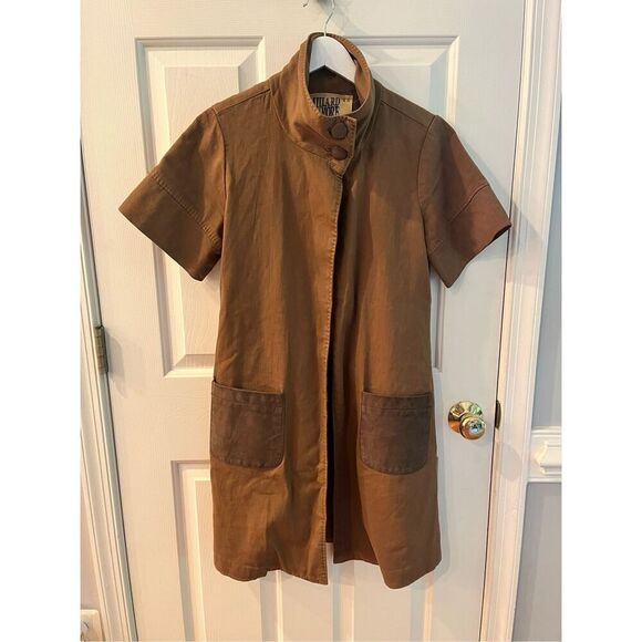 Millard Fillmore X Anthropologie Olive Drab Linen Blend Jacket sz S EUC - Picture 1 of 7